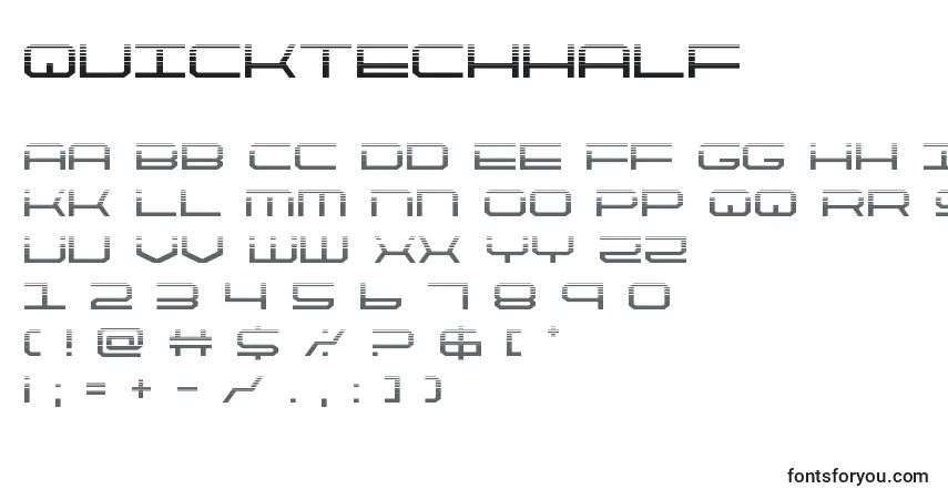 Fuente Quicktechhalf - alfabeto, números, caracteres especiales
