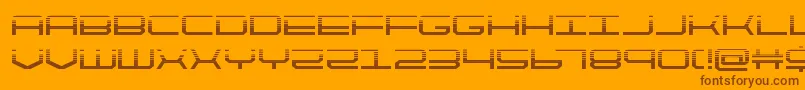 quicktechhalf-Schriftart – Braune Schriften auf orangefarbenem Hintergrund