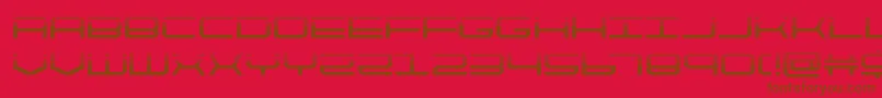 quicktechhalf-Schriftart – Braune Schriften auf rotem Hintergrund