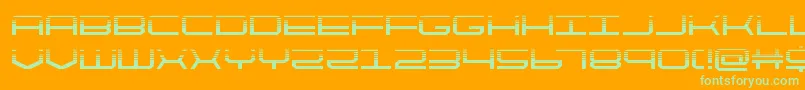 フォントquicktechhalf – オレンジの背景に緑のフォント