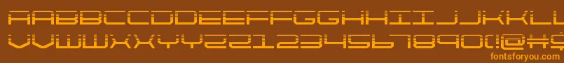 quicktechhalf-Schriftart – Orangefarbene Schriften auf braunem Hintergrund