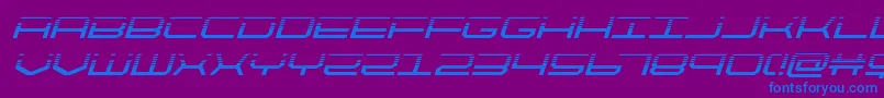 フォントquicktechhalfital – 紫色の背景に青い文字