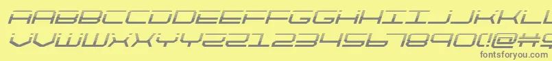 quicktechhalfital-fontti – harmaat kirjasimet keltaisella taustalla