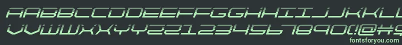 フォントquicktechhalfital – 黒い背景に緑の文字