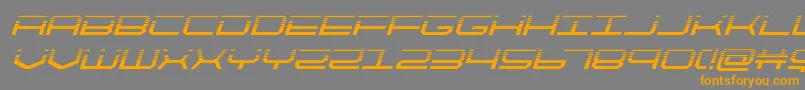 Fonte quicktechhalfital – fontes laranjas em um fundo cinza