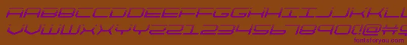 quicktechhalfital-fontti – violetit fontit ruskealla taustalla
