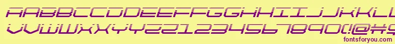 Шрифт quicktechhalfital – фиолетовые шрифты на жёлтом фоне