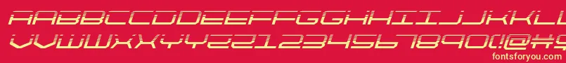 quicktechhalfital-fontti – keltaiset fontit punaisella taustalla