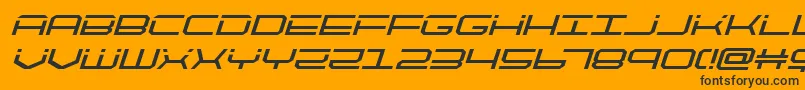 quicktechital Font – Black Fonts on Orange Background
