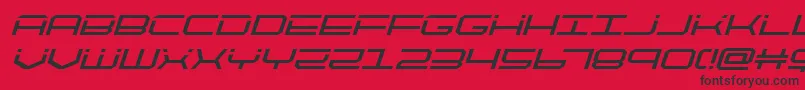 quicktechital Font – Black Fonts on Red Background