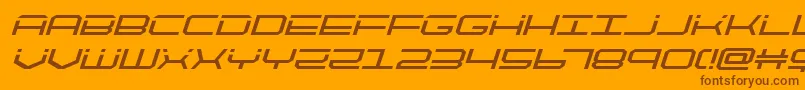 Шрифт quicktechital – коричневые шрифты на оранжевом фоне