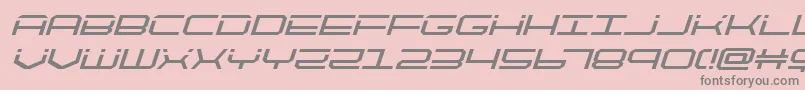 フォントquicktechital – ピンクの背景に灰色の文字