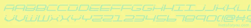 Fonte quicktechital – fontes verdes em um fundo amarelo