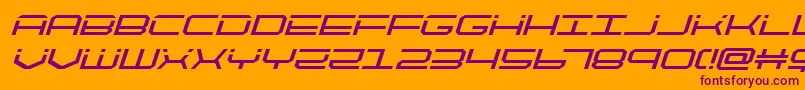 quicktechital-fontti – violetit fontit oranssilla taustalla