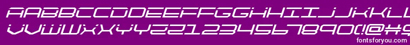 フォントquicktechital – 紫の背景に白い文字