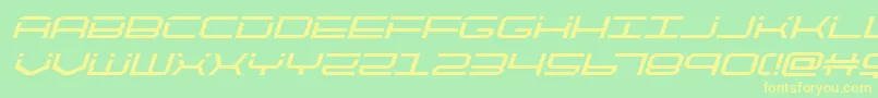 quicktechital Font – Yellow Fonts on Green Background