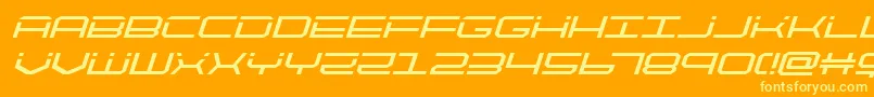 Шрифт quicktechital – жёлтые шрифты на оранжевом фоне