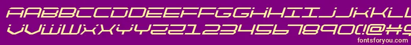 Шрифт quicktechital – жёлтые шрифты на фиолетовом фоне