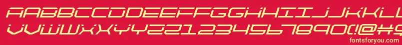 quicktechital Font – Yellow Fonts on Red Background