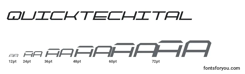 Quicktechital Font Sizes
