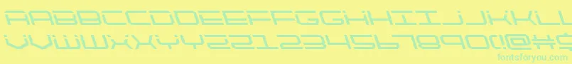 フォントquicktechleft – 黄色い背景に緑の文字