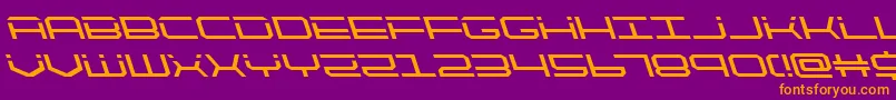 quicktechleft-Schriftart – Orangefarbene Schriften auf violettem Hintergrund