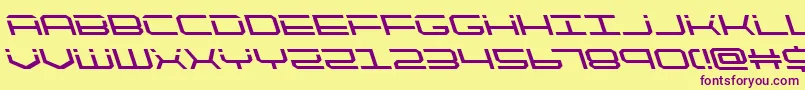 quicktechleft-Schriftart – Violette Schriften auf gelbem Hintergrund