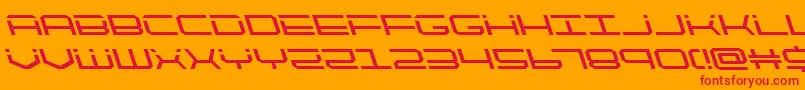 フォントquicktechleft – オレンジの背景に赤い文字