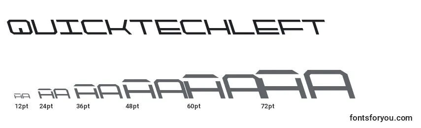 Размеры шрифта Quicktechleft
