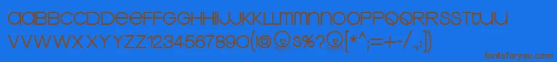Kravt-Schriftart – Braune Schriften auf blauem Hintergrund