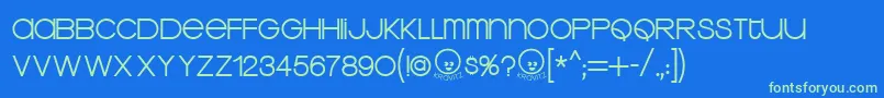 Kravt Font – Green Fonts on Blue Background