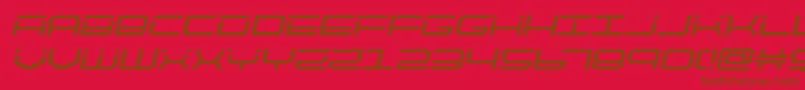 フォントquicktechsemital – 赤い背景に茶色の文字