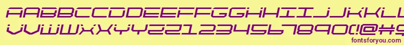 quicktechsemital Font – Purple Fonts on Yellow Background