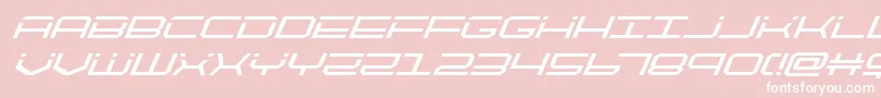 フォントquicktechsuperital – ピンクの背景に白い文字
