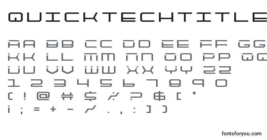 Quicktechtitle Font – alphabet, numbers, special characters