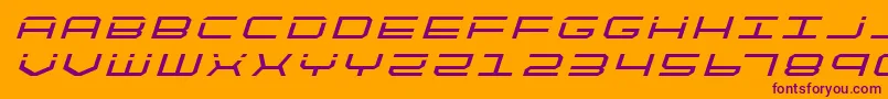 quicktechtitleital Font – Purple Fonts on Orange Background