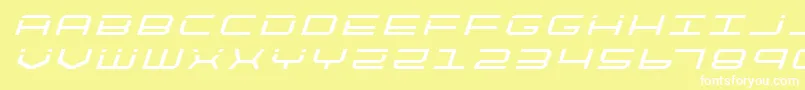フォントquicktechtitleital – 黄色い背景に白い文字