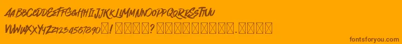 Quickzag  Font – Brown Fonts on Orange Background