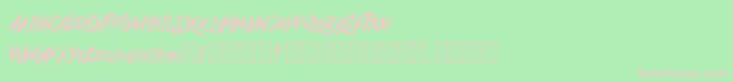 フォントQuickzag  – 緑の背景にピンクのフォント