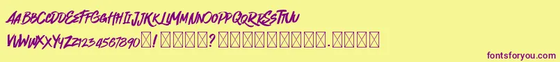 Quickzag  Font – Purple Fonts on Yellow Background