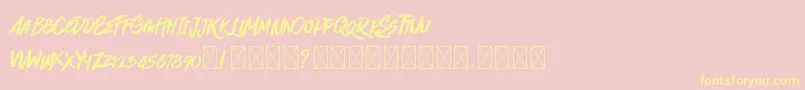 Quickzag  Font – Yellow Fonts on Pink Background