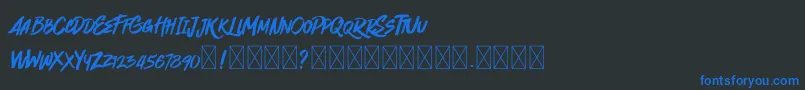 Quickzag Font – Blue Fonts on Black Background
