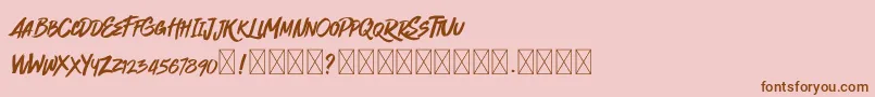 Quickzag Font – Brown Fonts on Pink Background