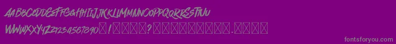Quickzag-fontti – harmaat kirjasimet violetilla taustalla