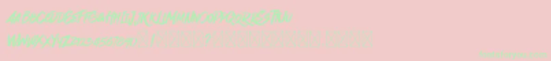 フォントQuickzag – ピンクの背景に緑の文字