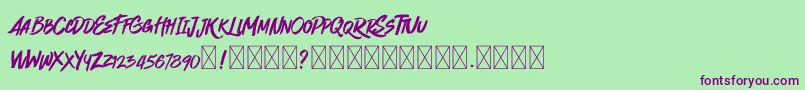 Quickzag Font – Purple Fonts on Green Background
