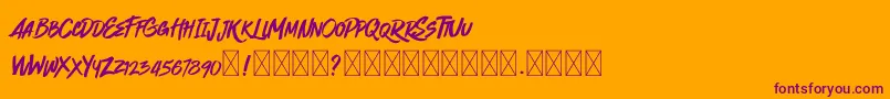 Quickzag Font – Purple Fonts on Orange Background