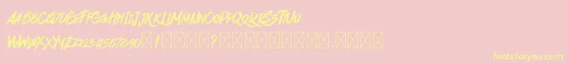 Quickzag Font – Yellow Fonts on Pink Background