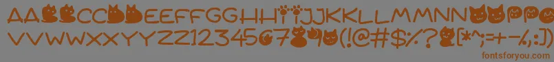 Quiet Meows Font – Brown Fonts on Gray Background
