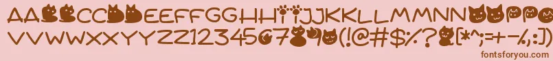 Quiet Meows Font – Brown Fonts on Pink Background